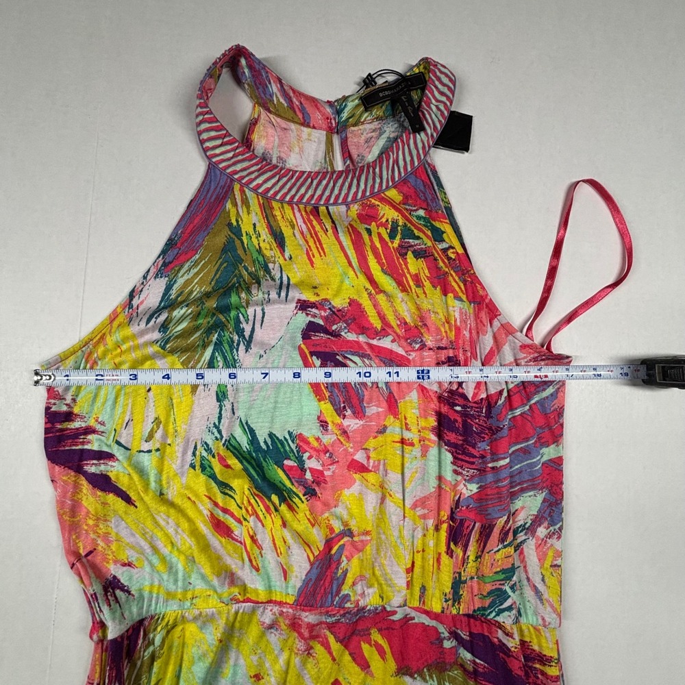 BCBGMAXAZRIA Karsen Tropical Abstract Maxi Dress Medium Bright Spring Resort NWT - Picture 3 of 10